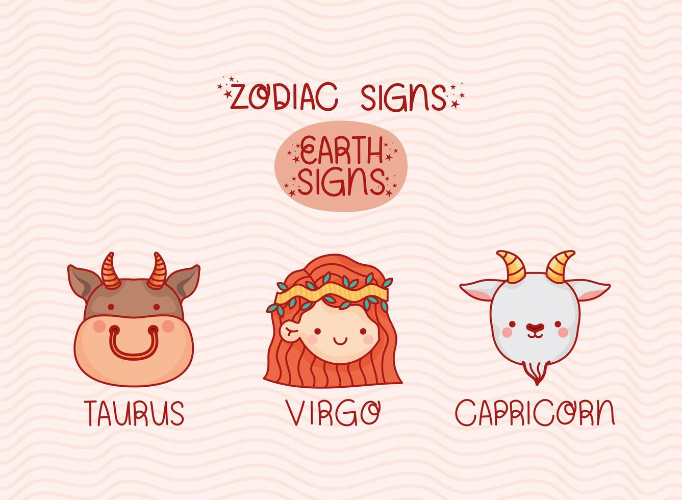 signes du zodiaque terrestre vecteur