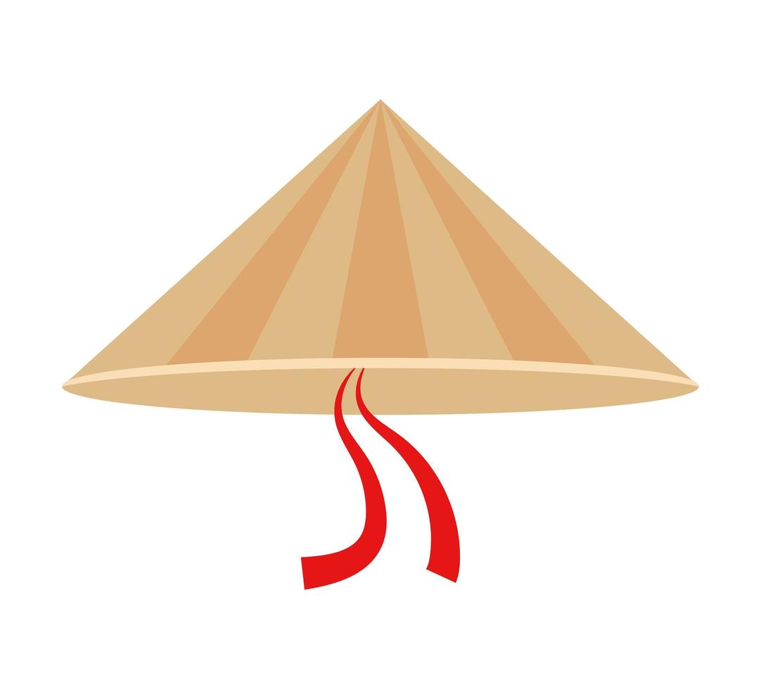 chapeau de paille chinois vecteur