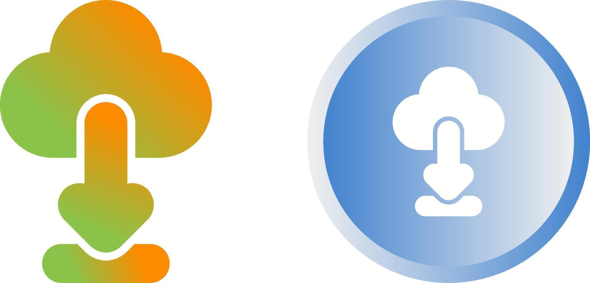 icône de vecteur de téléchargement de nuage