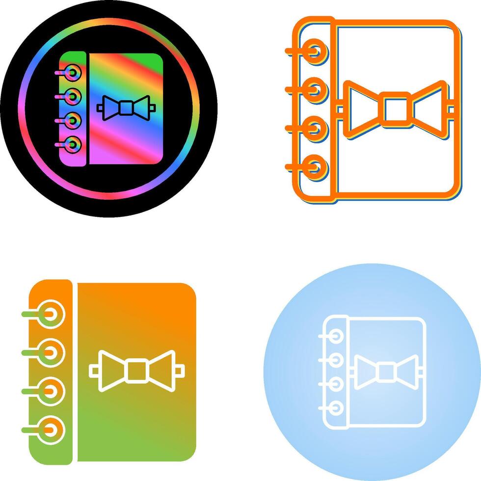 carnet avec ruban vecteur icône