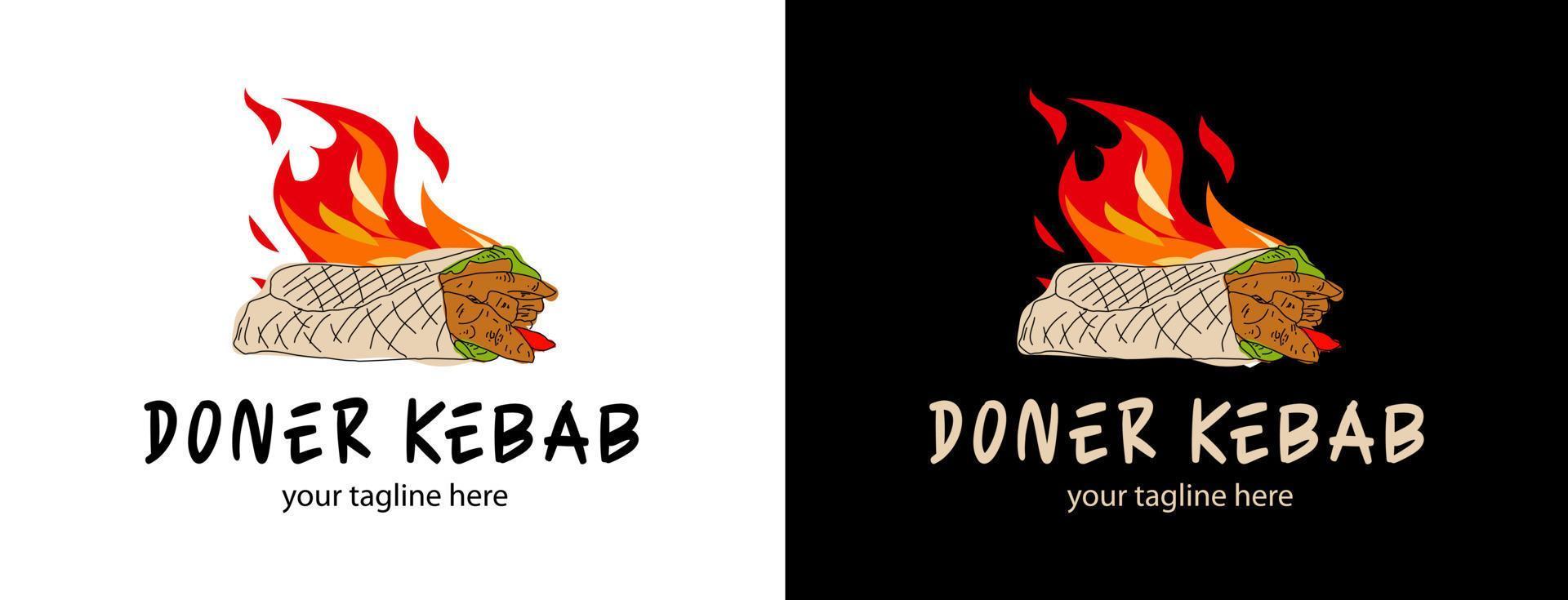 logo shawarma pour les restaurants et les marchés. vecteur