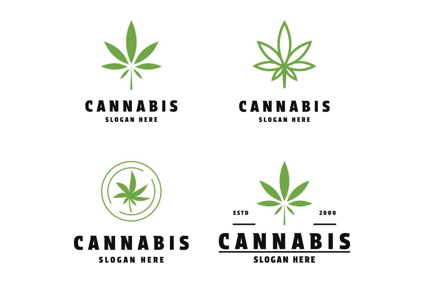 ensemble de marijuana cannabis logo conception vecteur modèle