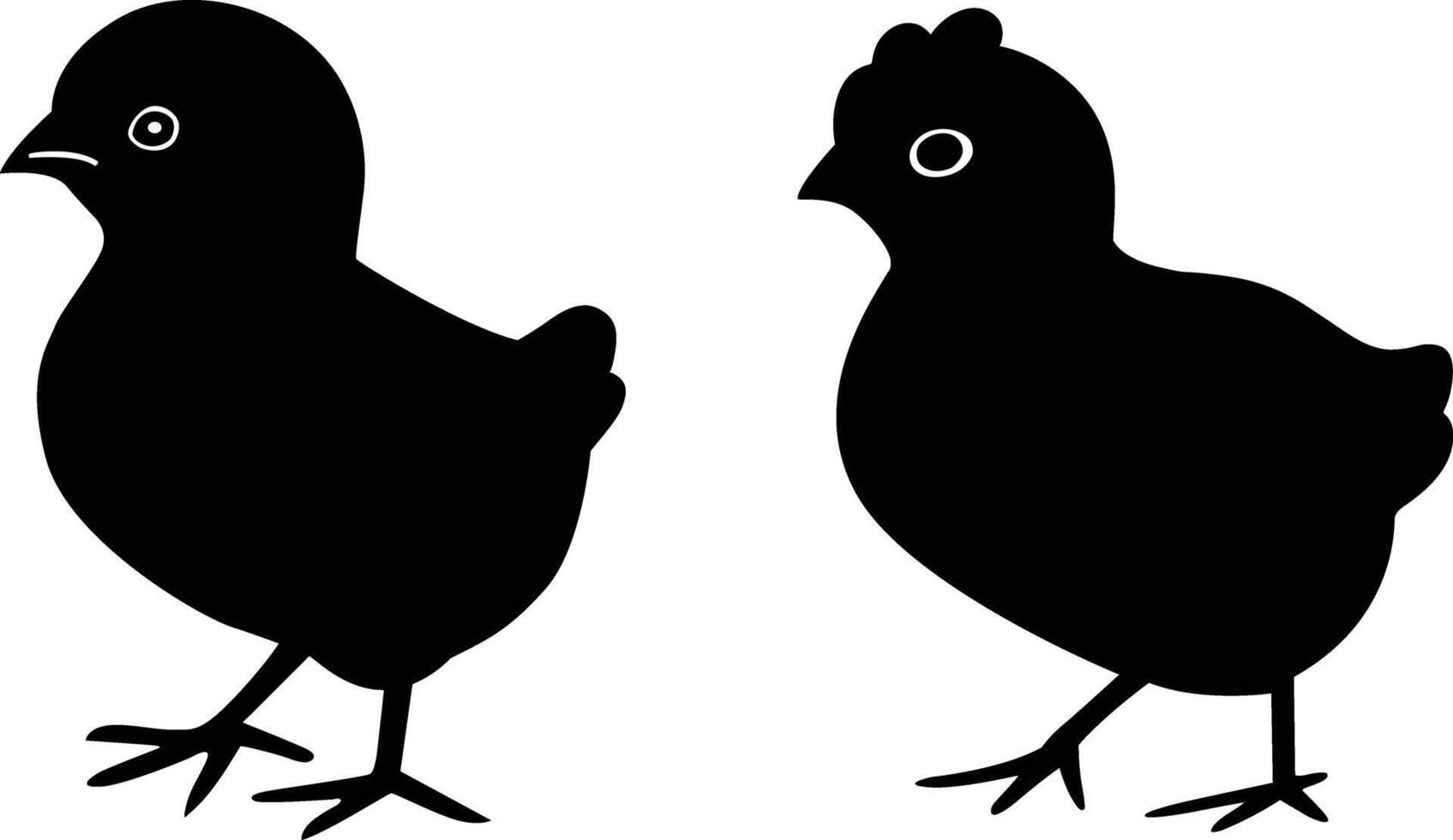 bébé poulet silhouette vecteur