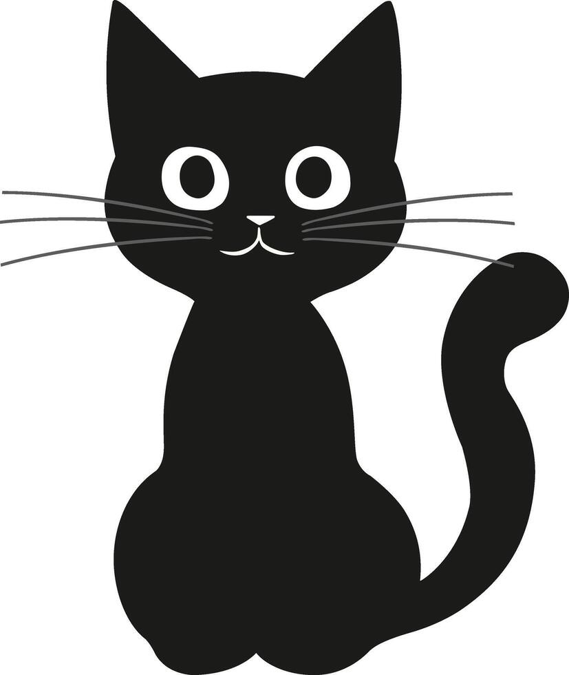 dessin animé noir chat silhouette vecteur
