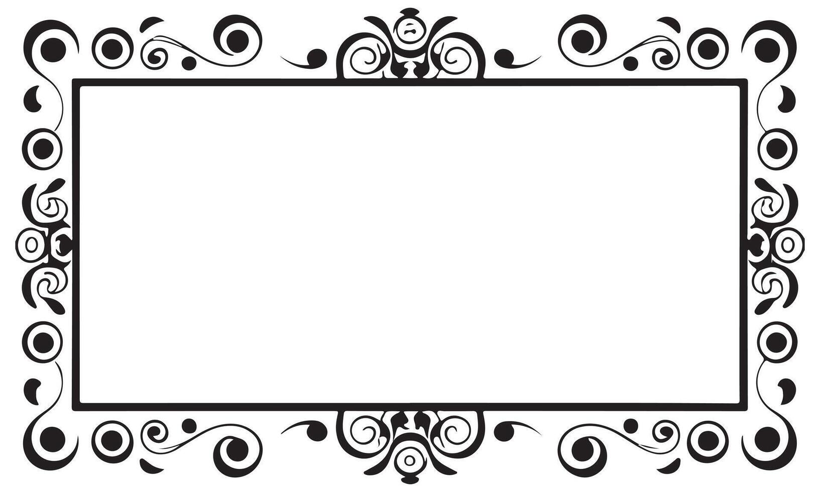 rectangulaire Cadre avec décoratif coin. conception frontière ligne noir sur blanc Contexte. vecteur