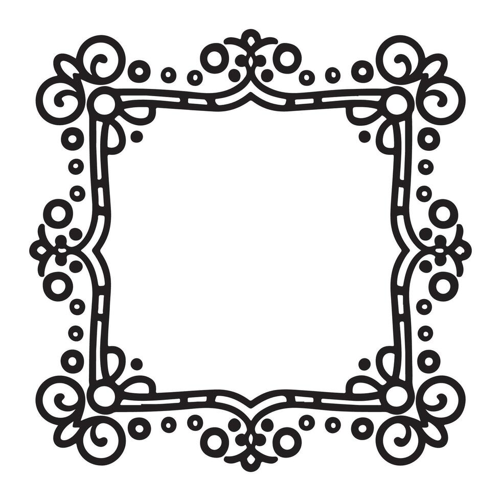 calligraphique main tiré griffonnage floral Cadre. artistique calligraphie conception élément. vecteur