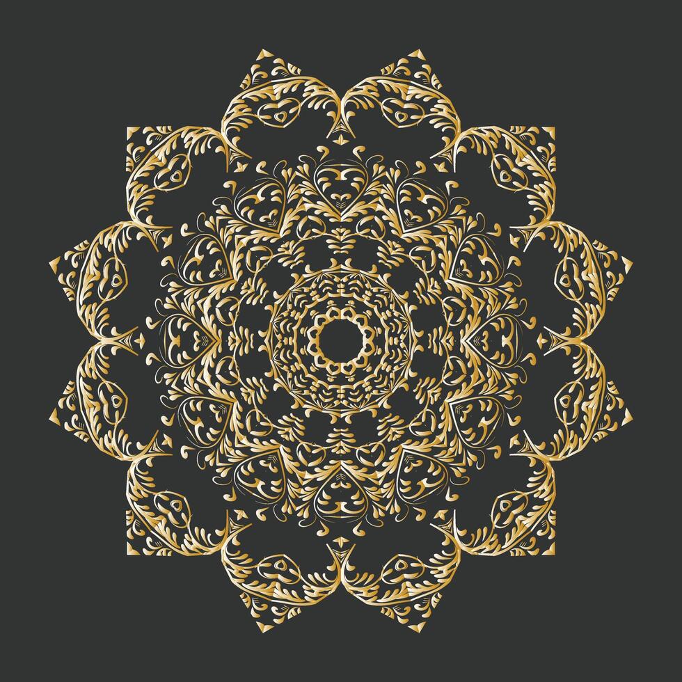 Créatif vecteur d'or floral arabe mandala Contexte modèle