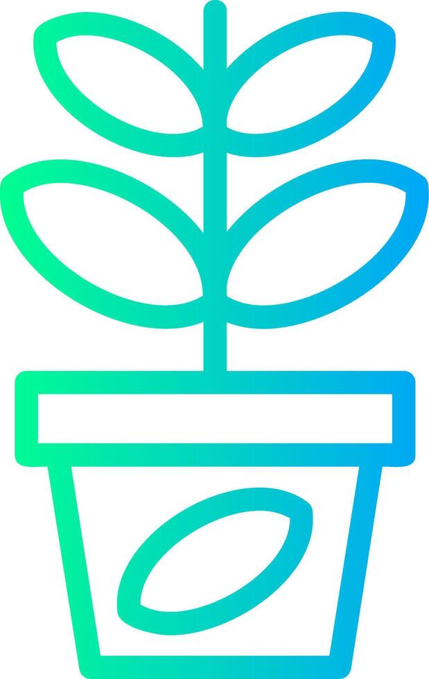 jade plante linéaire pente icône vecteur