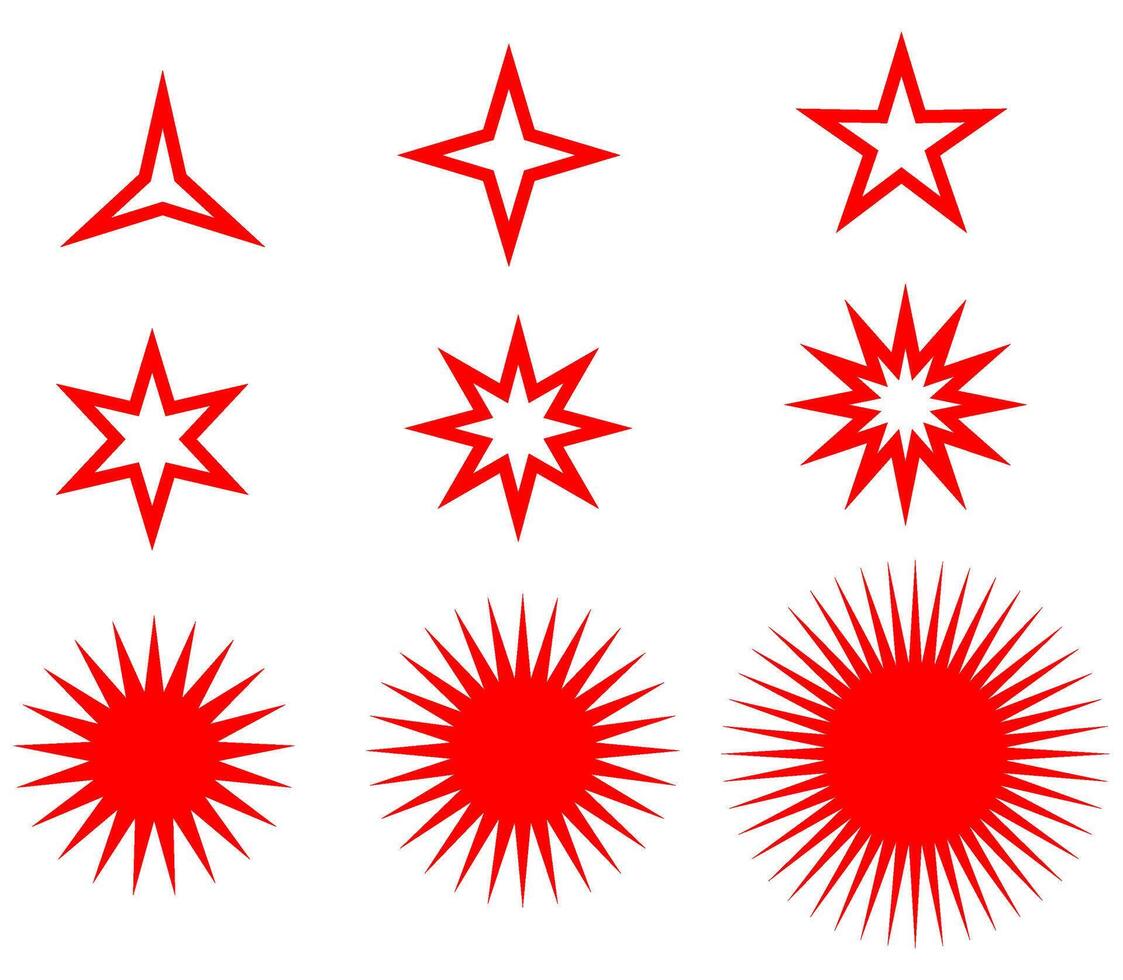 ensemble rouge étoile logo icône modèle conception vecteur illustration