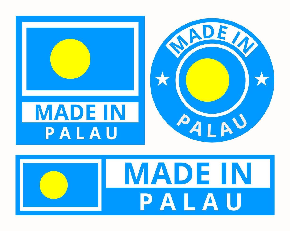 vecteur ensemble fabriqué dans Palau conception produit Étiquettes affaires Icônes illustration