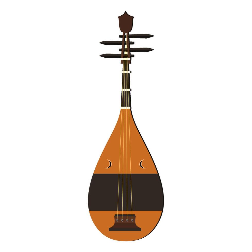 biwa Japonais Oriental la musique instrument icône vecteur illustration
