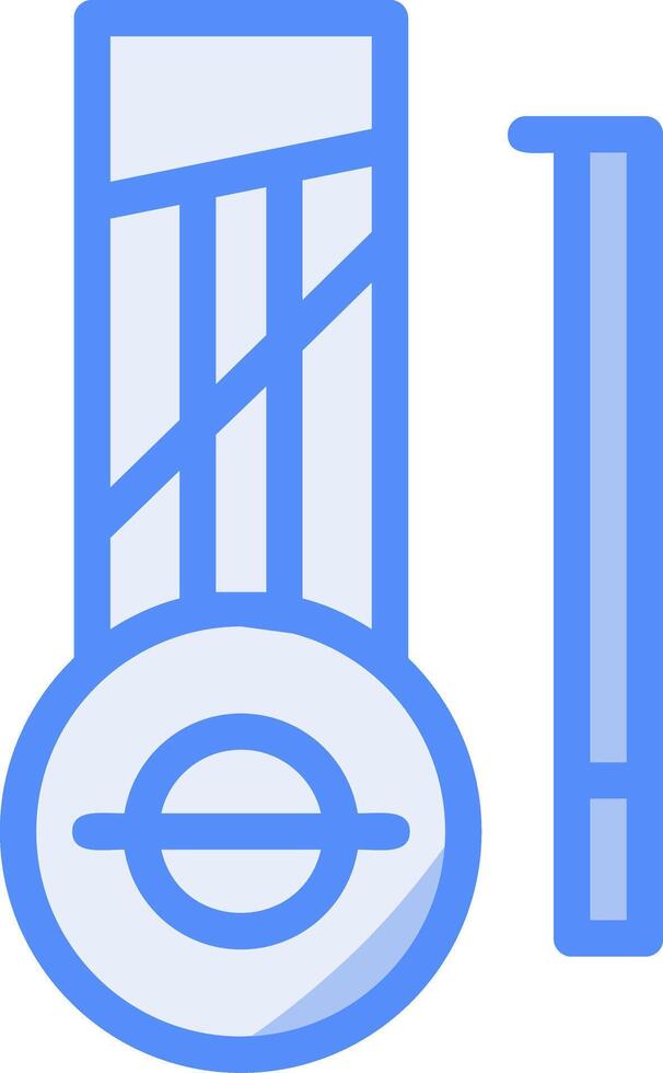 Guzheng ligne rempli bleu icône vecteur