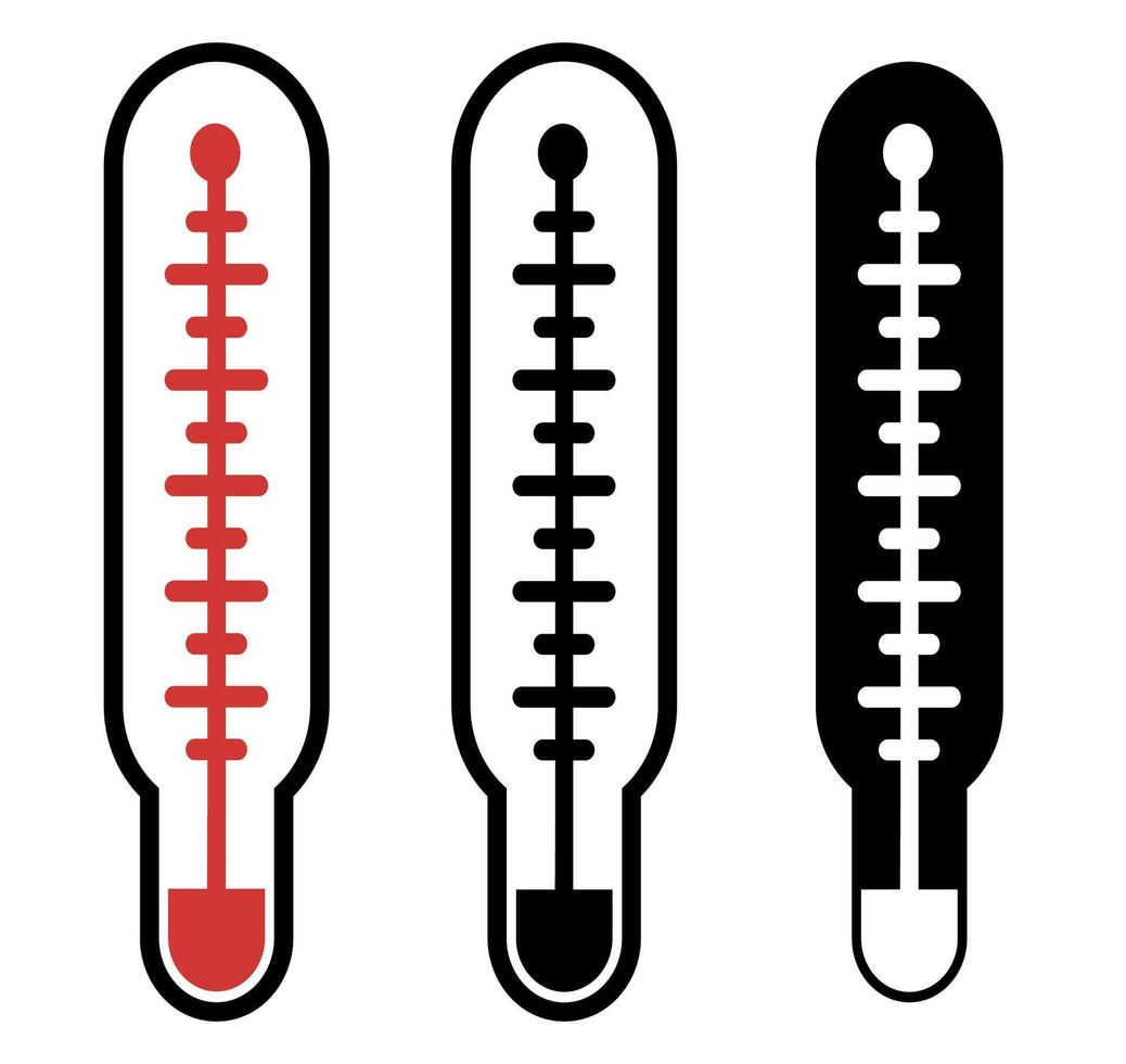 ensemble médical Température thermomètre icône conception vecteur illustration