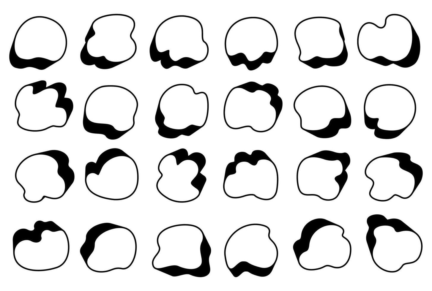 ensemble liquide fluides formes abstrait éléments. goutte icône graphique conception vecteur illustration