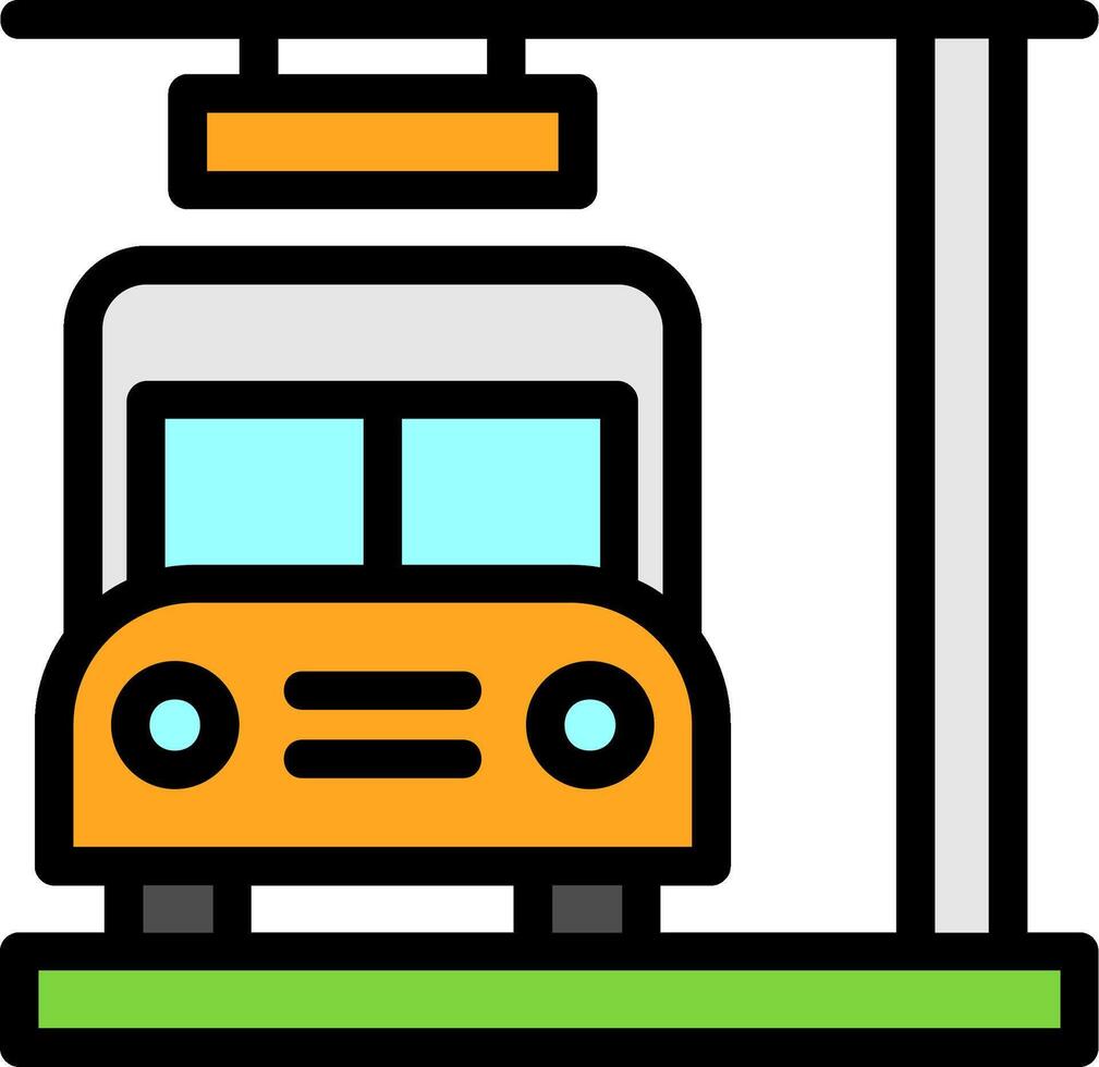 ligne d'arrêt de bus remplie vecteur