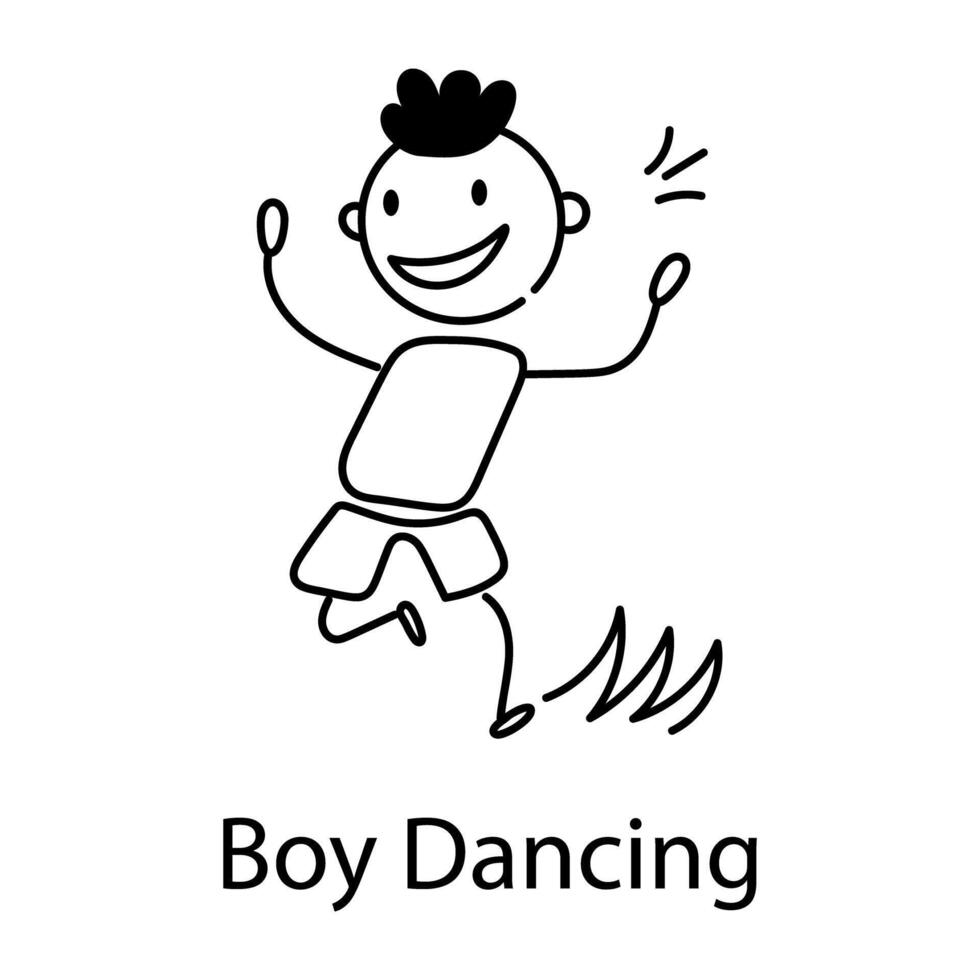 branché garçon dansant vecteur