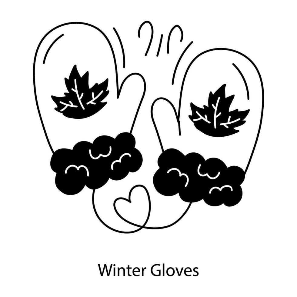 gants d'hiver à la mode vecteur