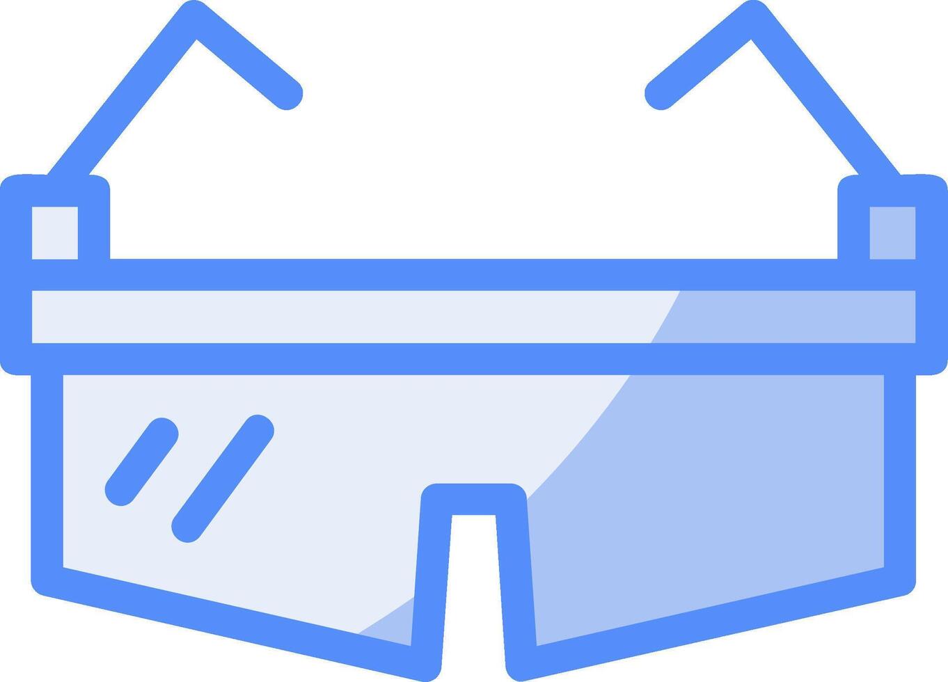 sécurité des lunettes ligne rempli bleu icône vecteur