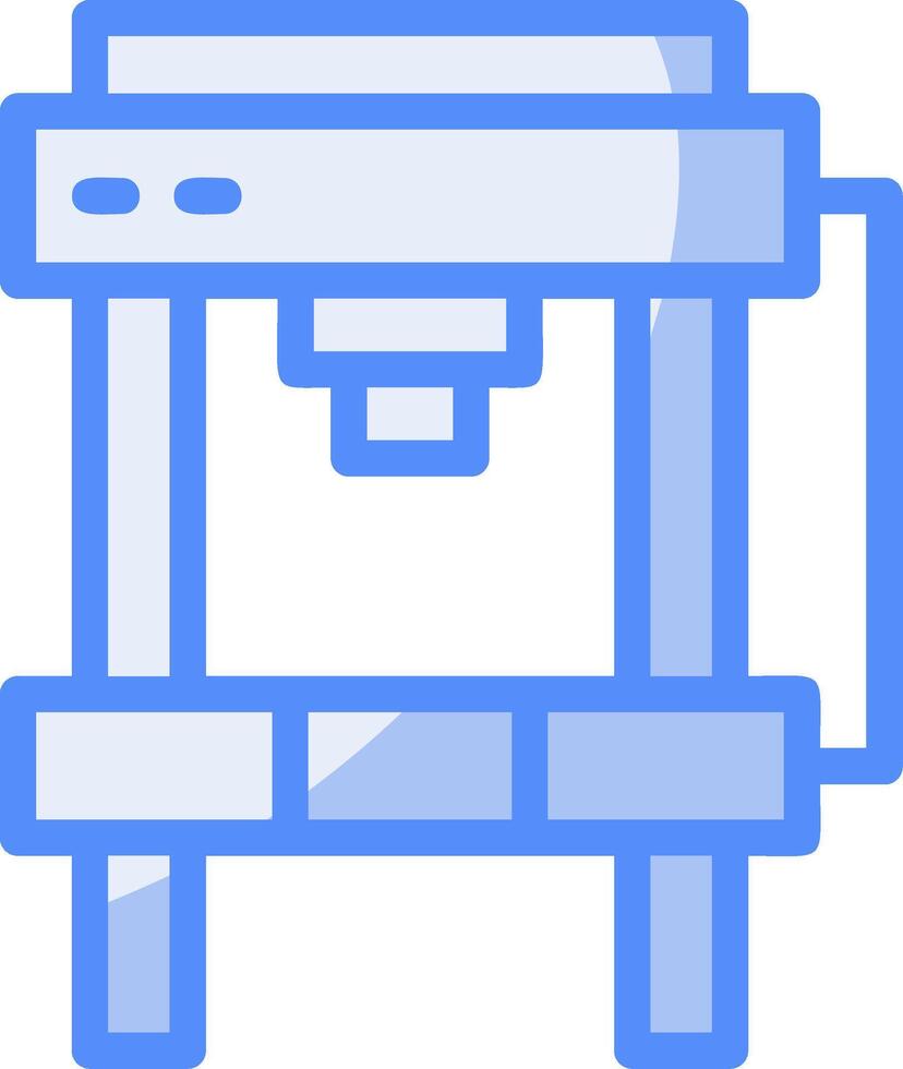 hydraulique presse ligne rempli bleu icône vecteur