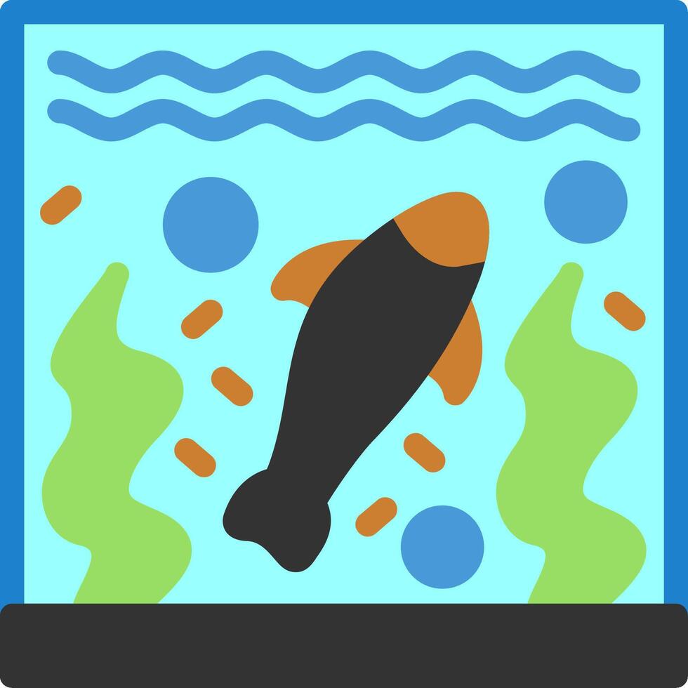icône plate aquarium vecteur