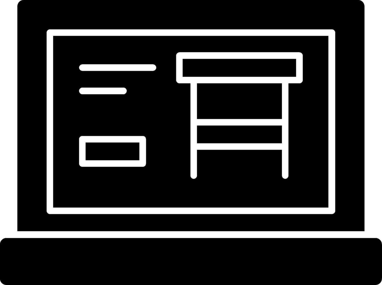 icône de glyphe de table vecteur