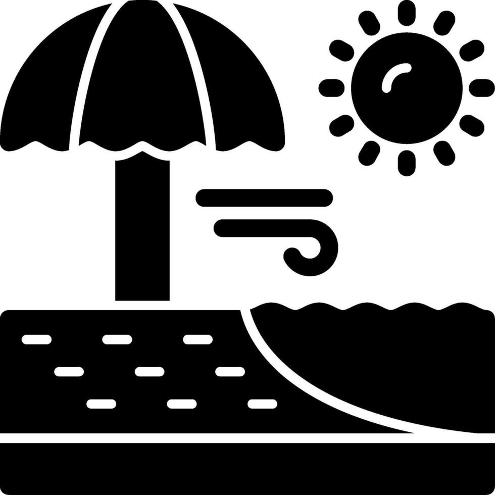 icône de glyphe de plage vecteur