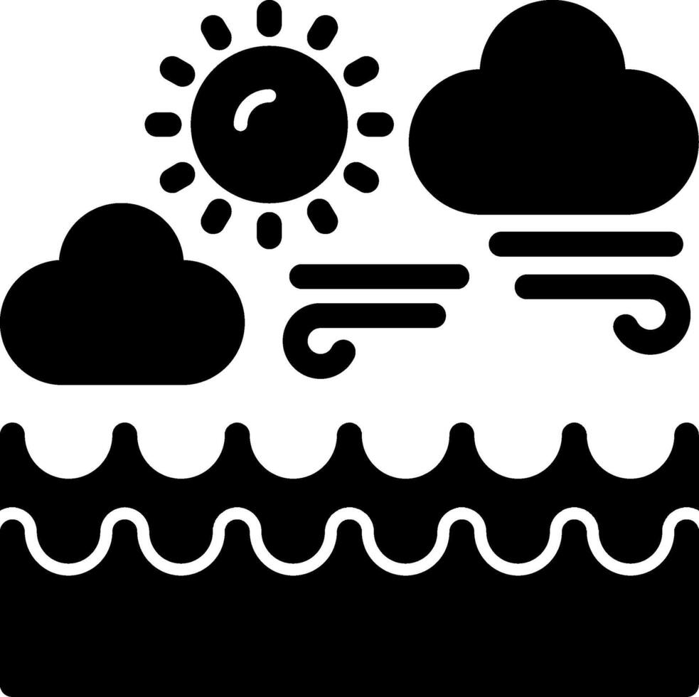 icône de glyphe océanique vecteur