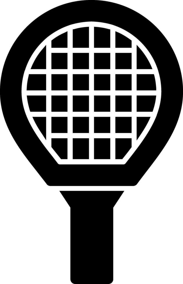 icône de glyphe de raquette de tennis vecteur