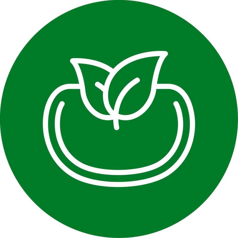 thé feuilles contour cercle icône vecteur