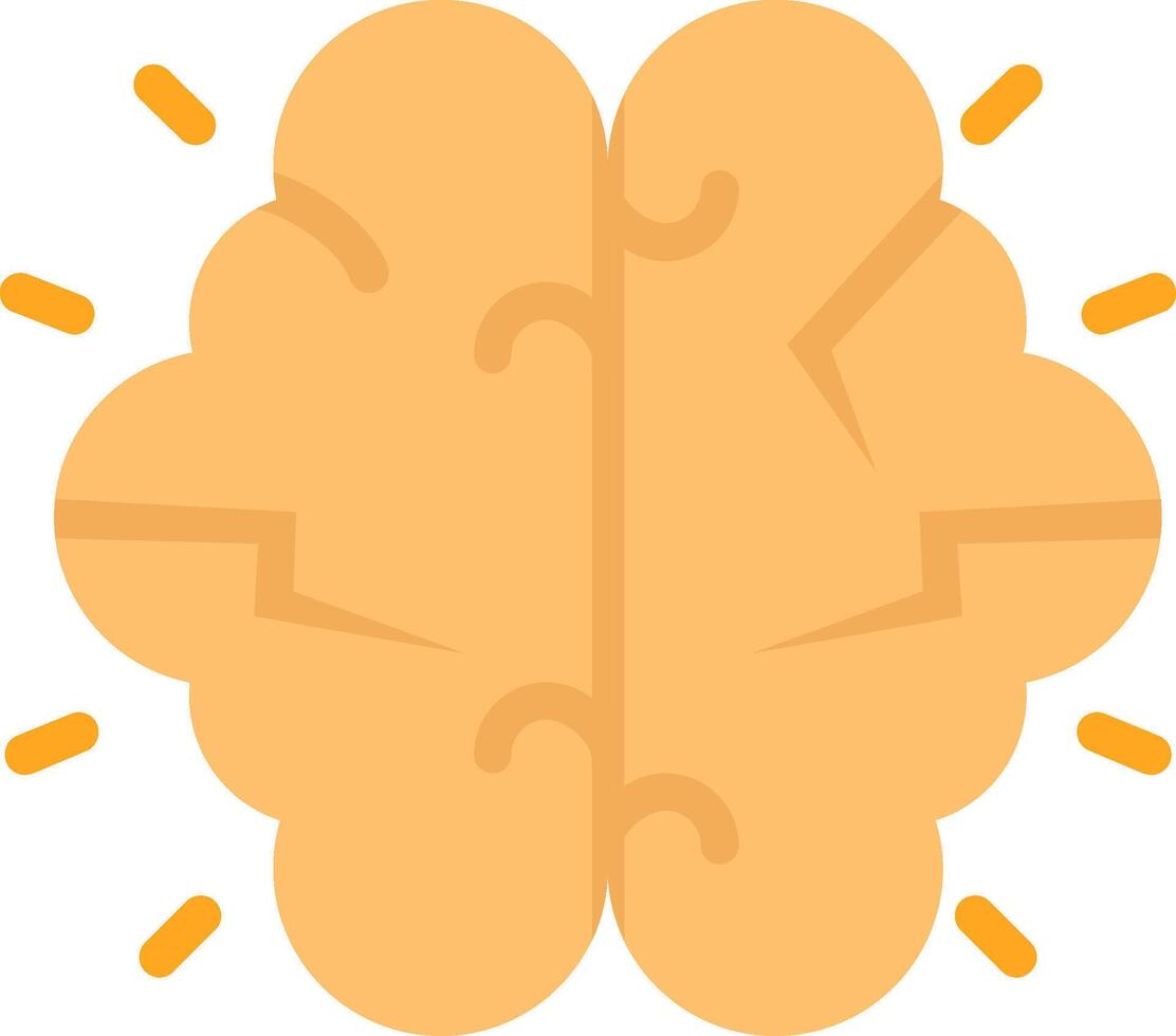 icône plate de remue-méninges vecteur