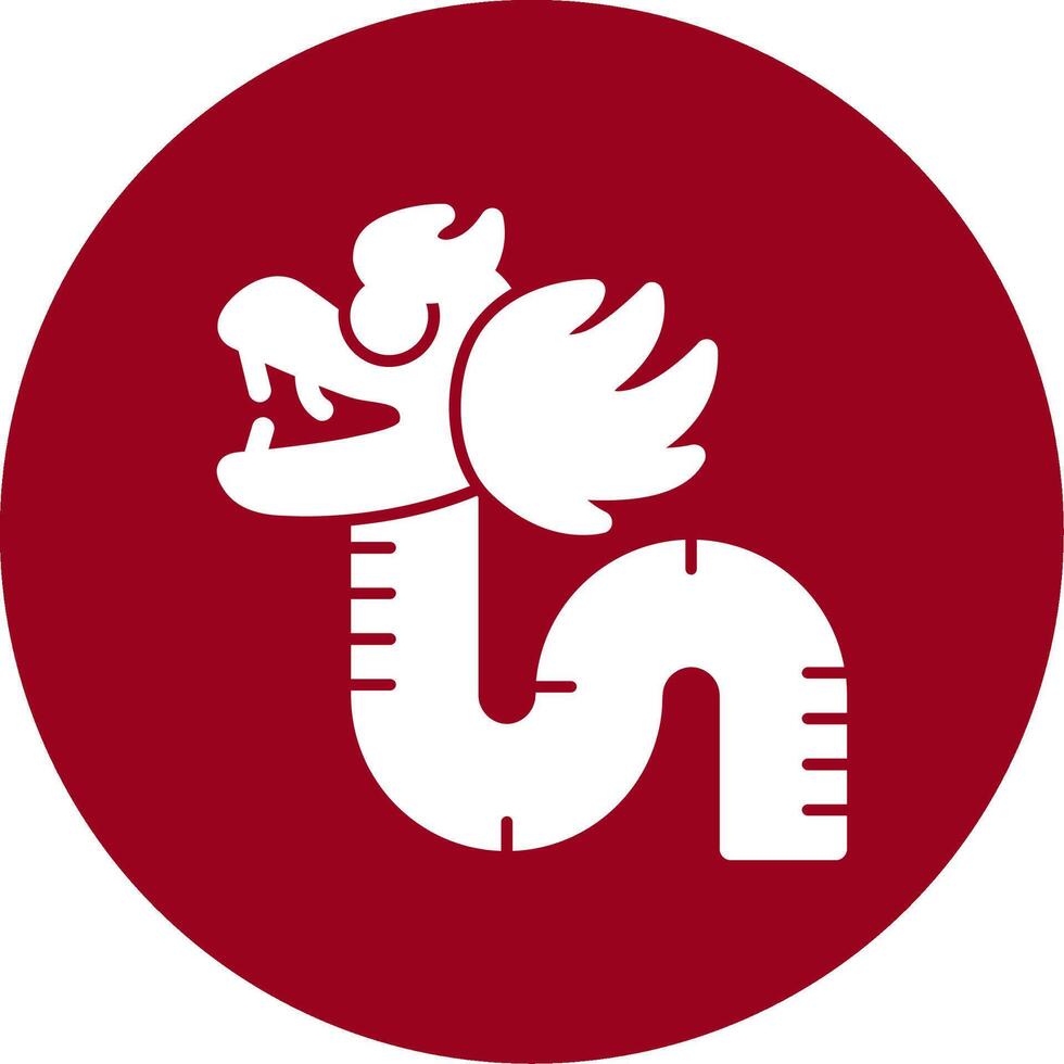 dragon Danse glyphe cercle icône vecteur