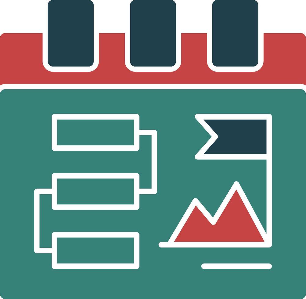 Étape importante glyphe multi Couleur icône vecteur