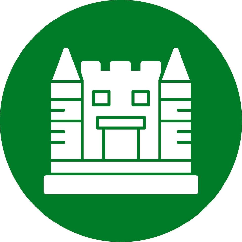 icône de cercle de glyphe de château vecteur