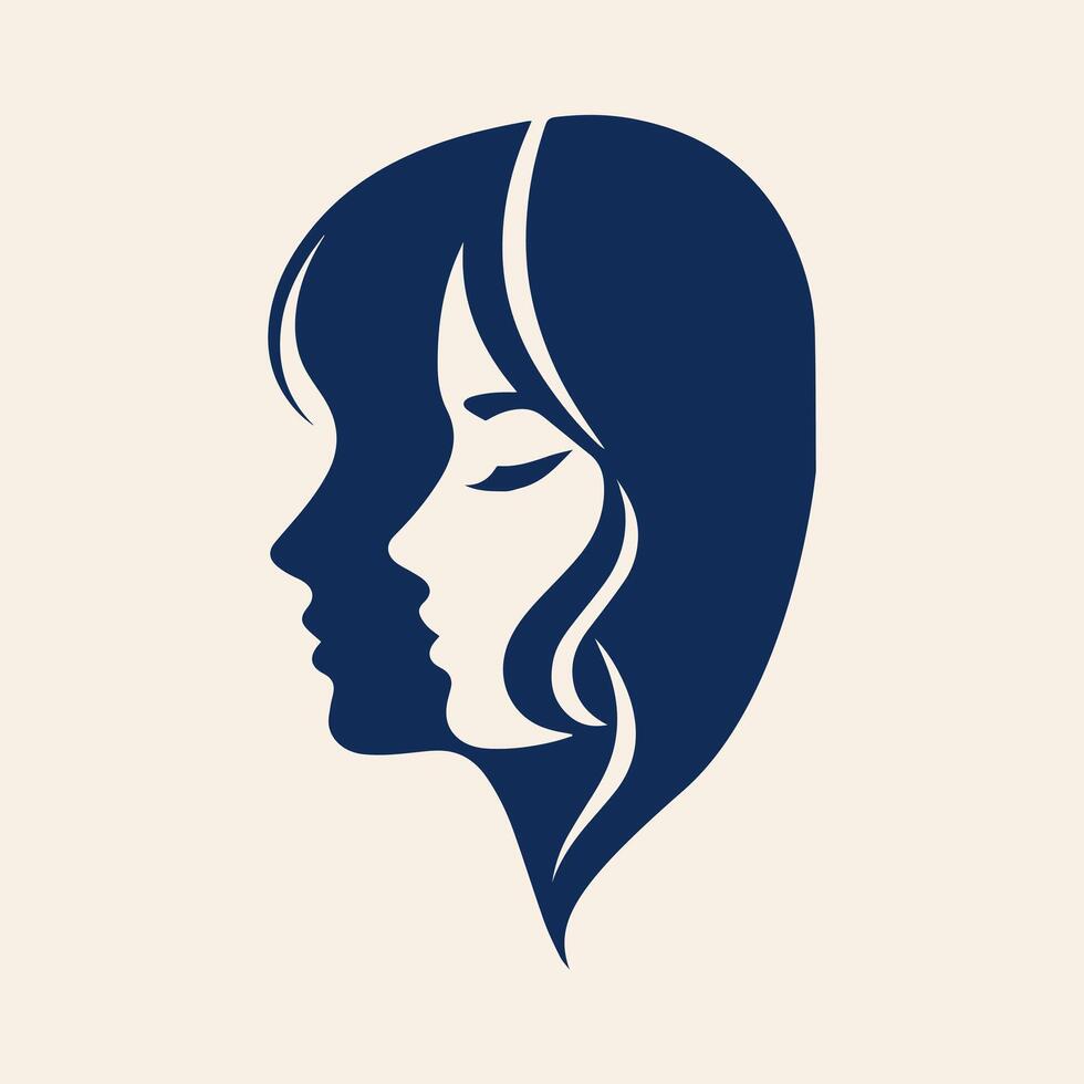 femelle silhouette icône logo vecteur