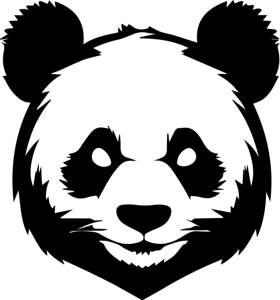 cool Facile noir Panda tête logo silhouette vecteur