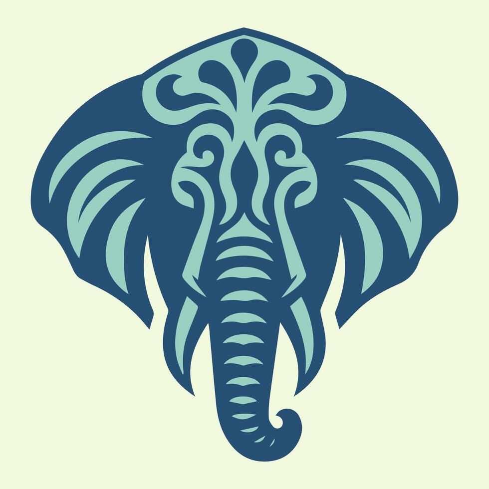 illustration vecteur graphique de esthétiquement à motifs l'éléphant tête avec Couleur Contexte. parfait pour entreprise ou jeu logo.