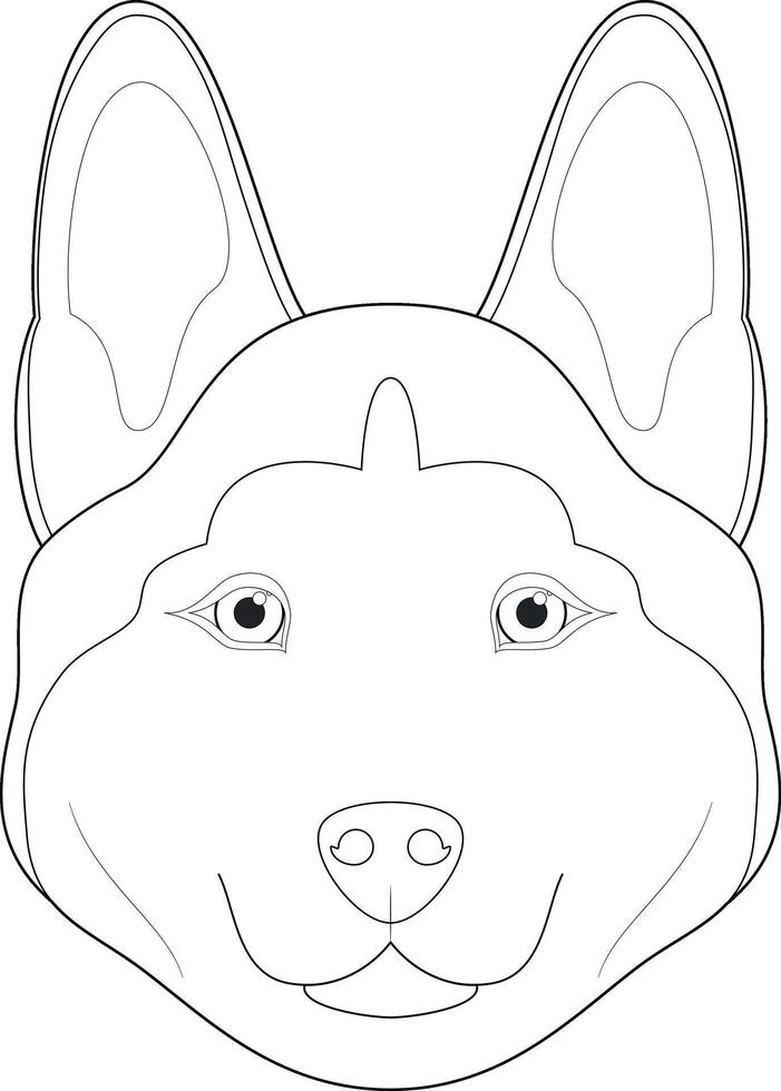 rauque chien facile coloration dessin animé vecteur illustration. isolé sur blanc Contexte
