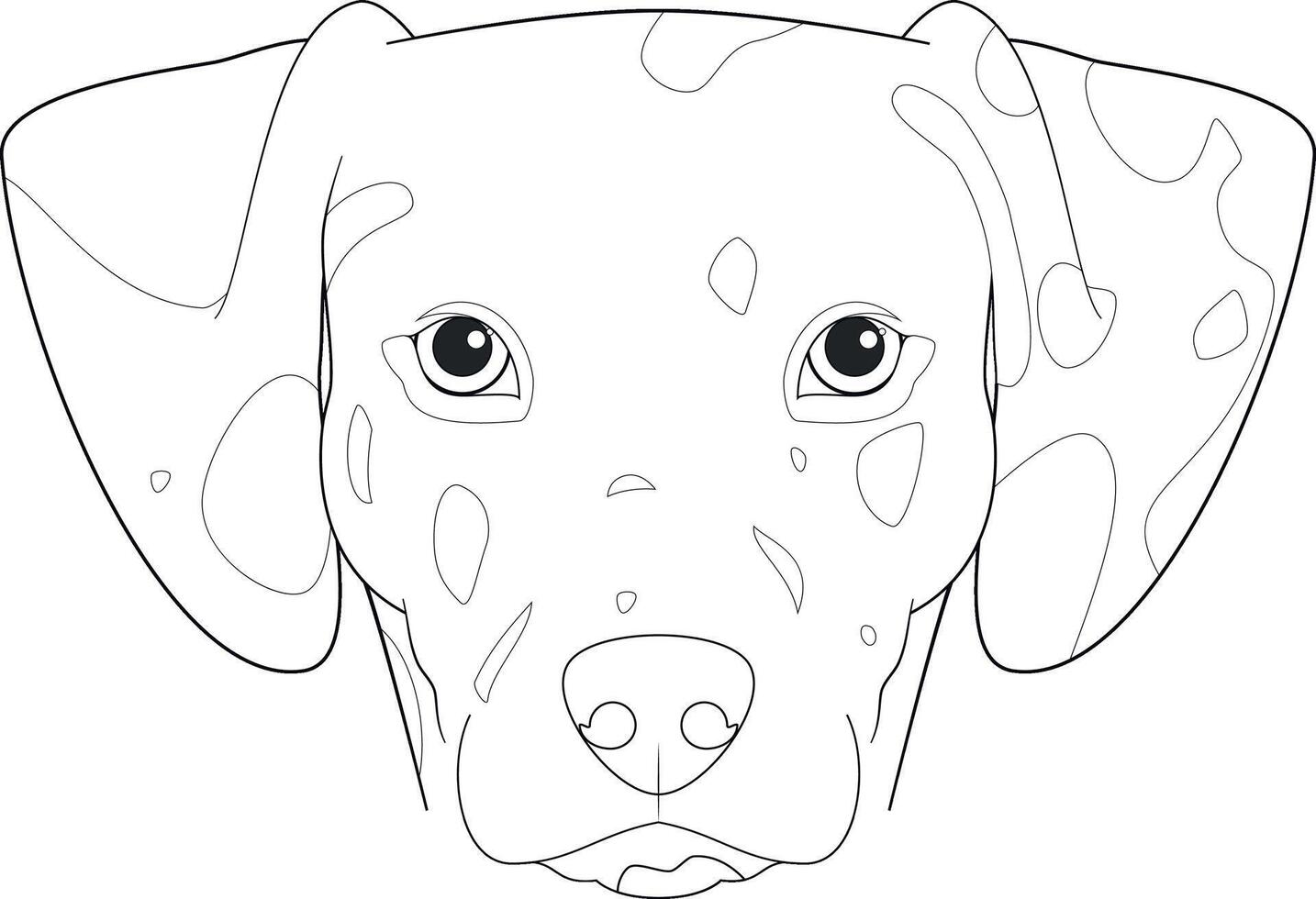 dalmatien chien facile coloration dessin animé vecteur illustration. isolé sur blanc Contexte