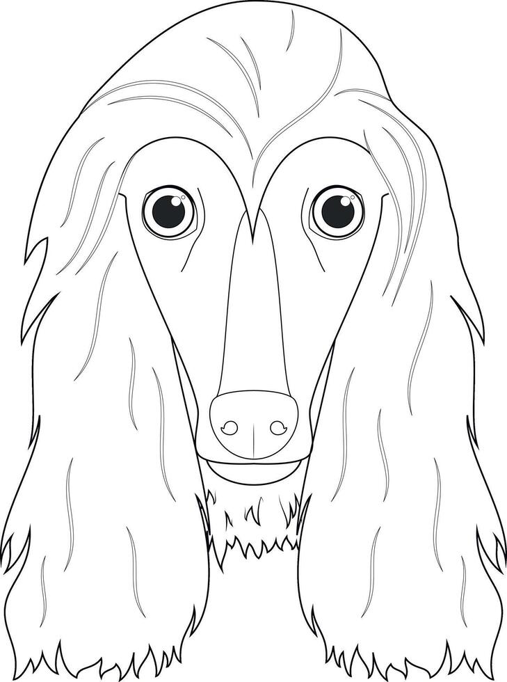 afghan chien chien facile coloration dessin animé vecteur illustration. isolé sur blanc Contexte