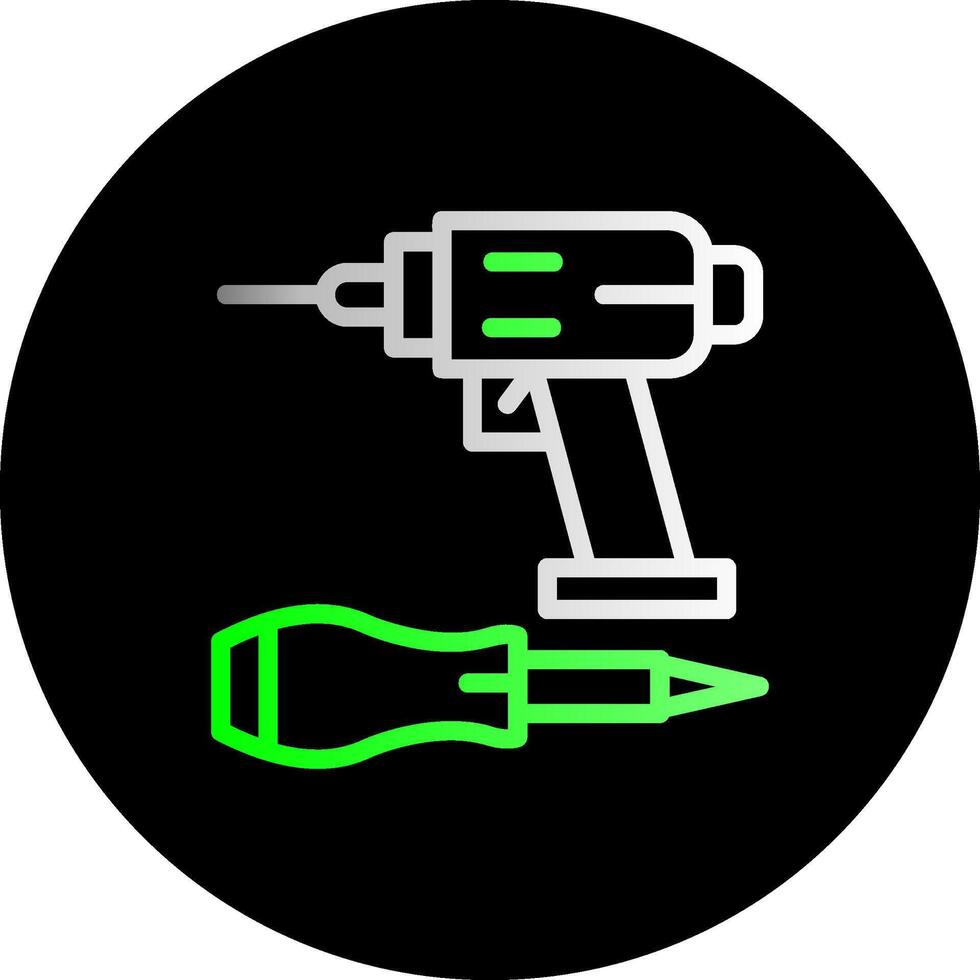 Assemblée outils double pente cercle icône vecteur