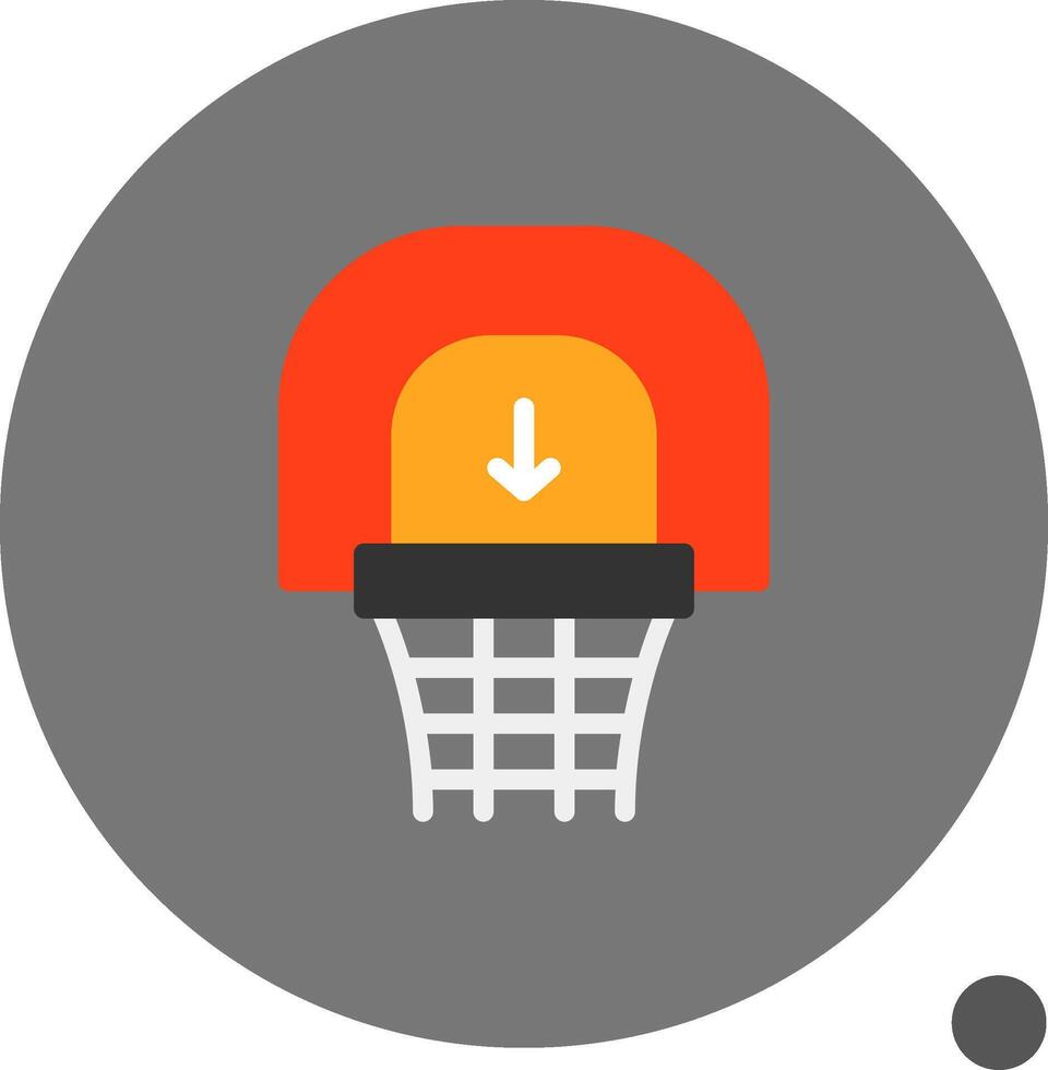 basketball cerceau plat ombre icône vecteur