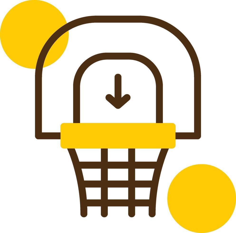 basketball cerceau Jaune mensonge cercle icône vecteur