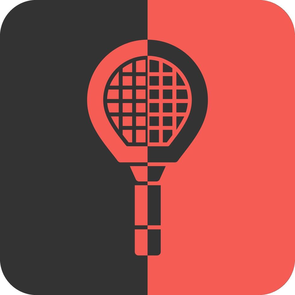badminton raquette rouge inverse icône vecteur