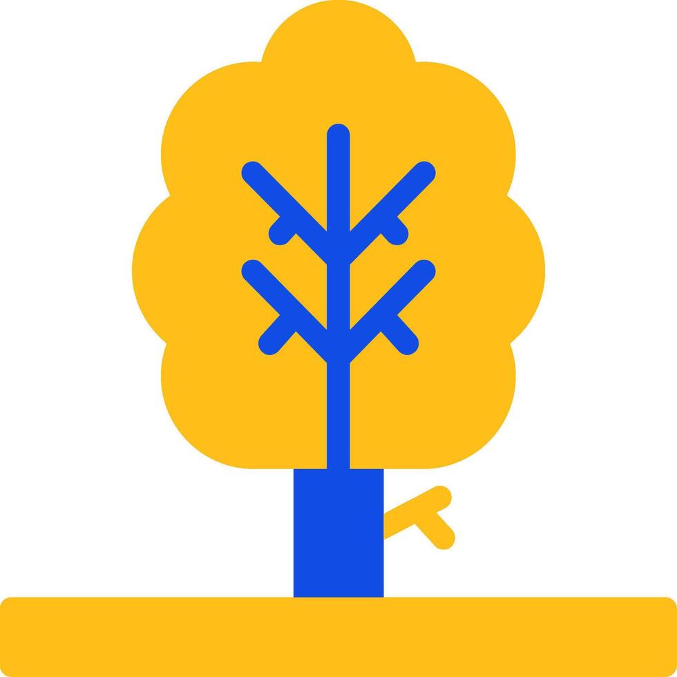 arbre plat deux Couleur icône vecteur