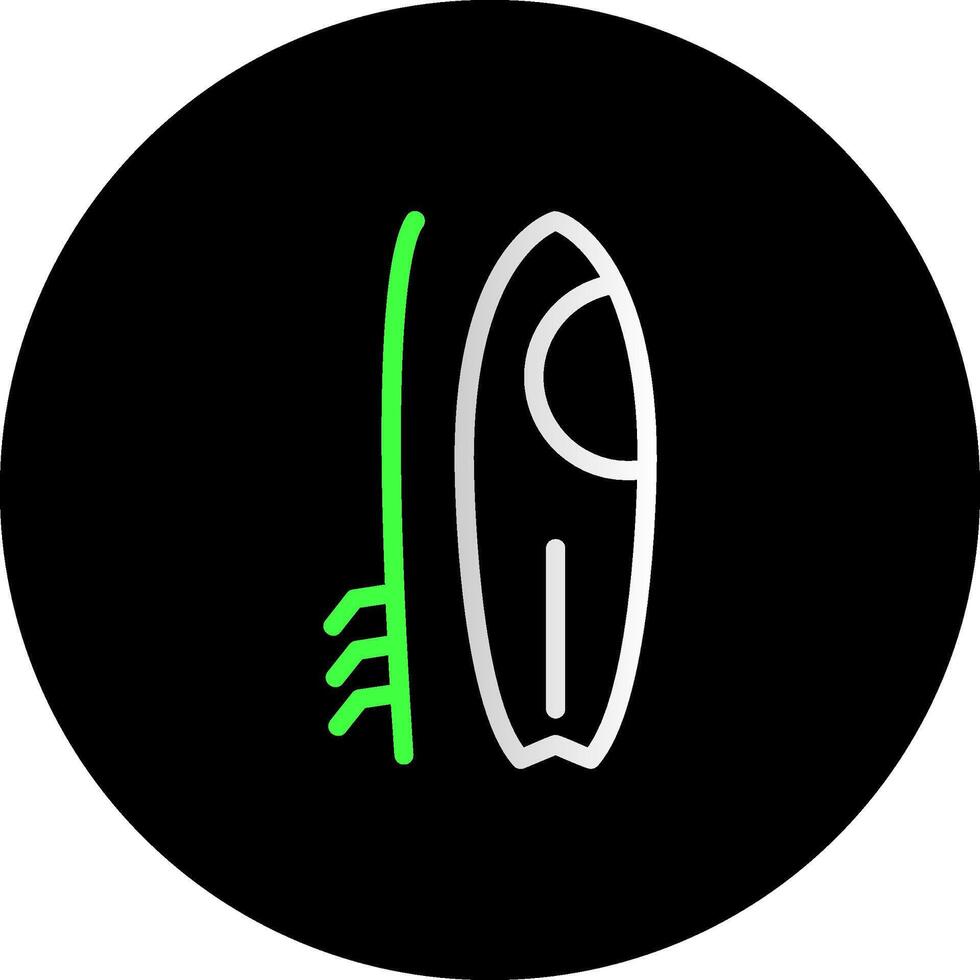 planche de surf double pente cercle icône vecteur