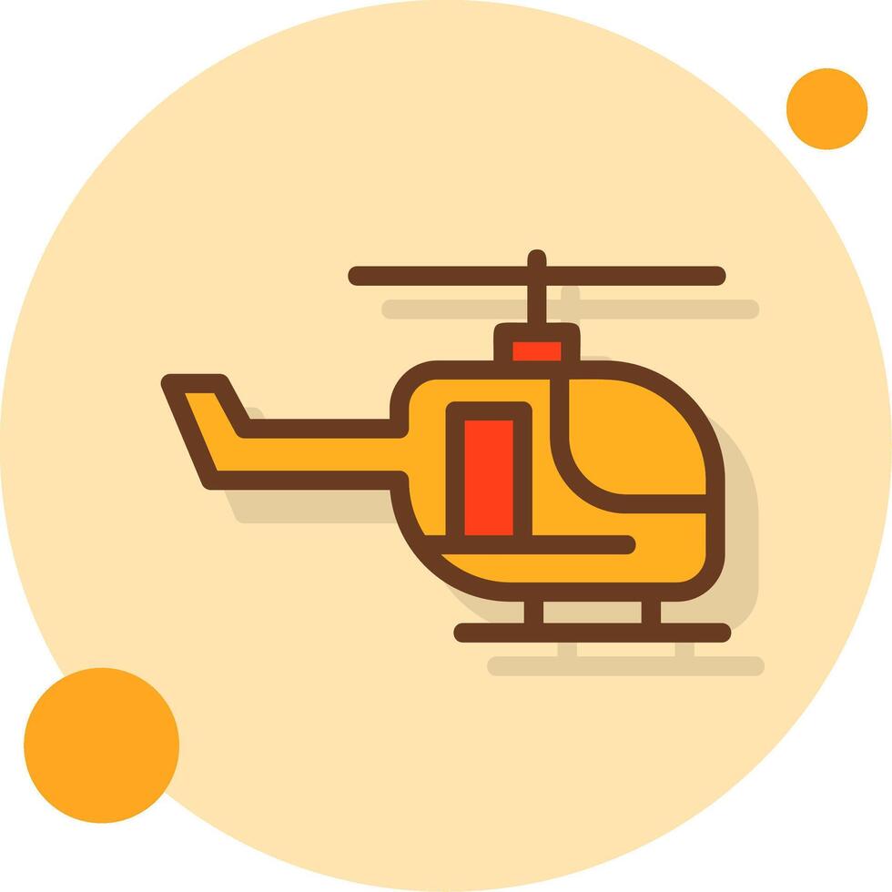 hélicoptère rempli ombre cirlce icône vecteur