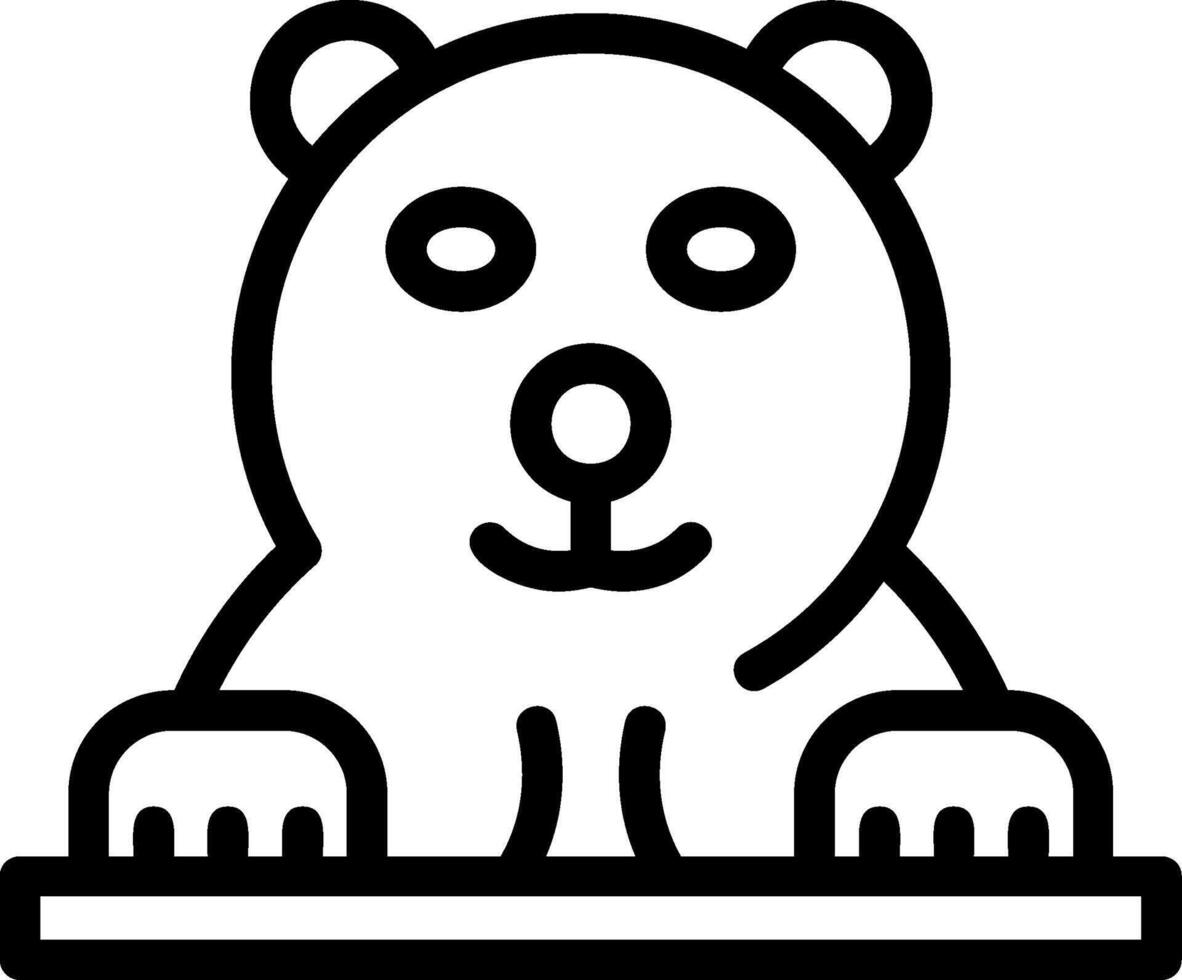 icône de la ligne de l'ours polaire vecteur