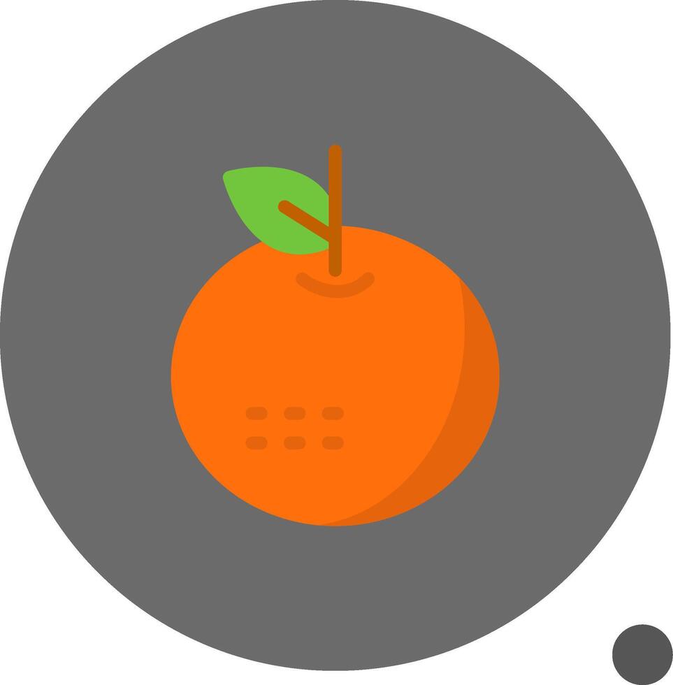 mandarine plat ombre icône vecteur
