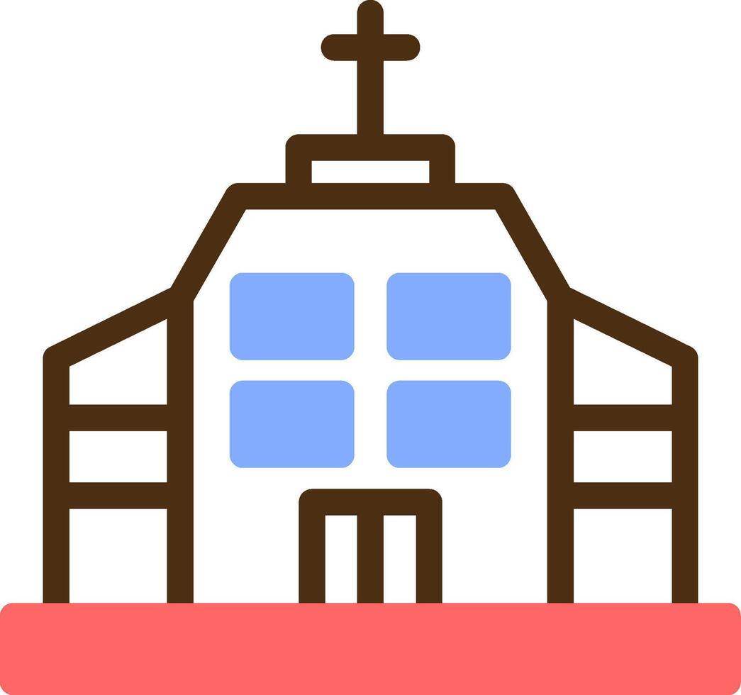 église Couleur rempli icône vecteur