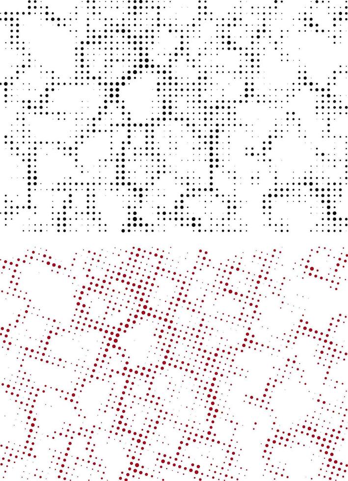 demi-teinte modèle Contexte vecteur illustration ensemble, demi-teinte point effet avec carré texture, pixel conception, demi-teinte vecteurs, noir et blanc demi-teinte points modèle, sale, abstrait demi-teinte